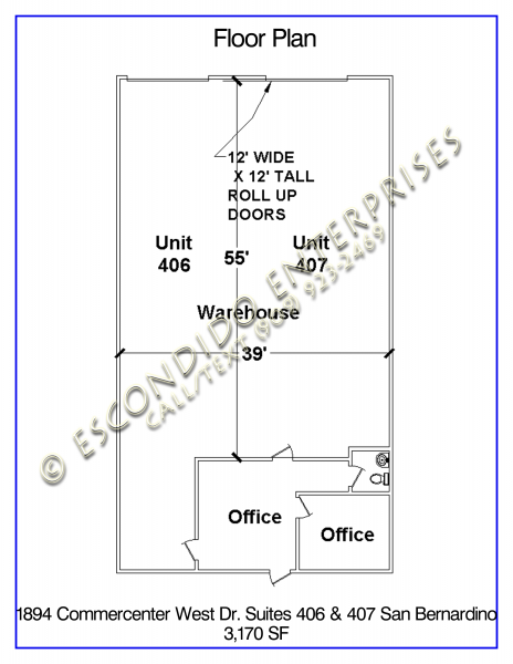 Commercenter, Floor Plan, Units 406, 407