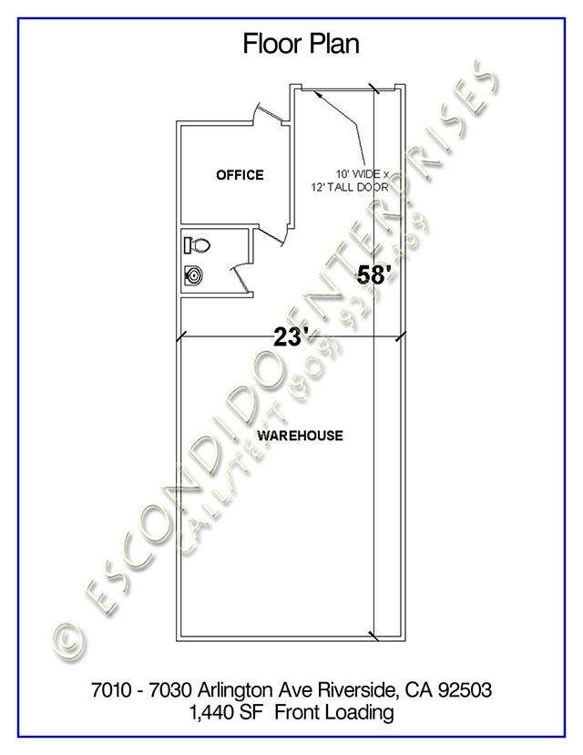 Floor plan of commercial space located at 7010, 7020, 7030 Arlington Ave, Riverside, CA, 92503