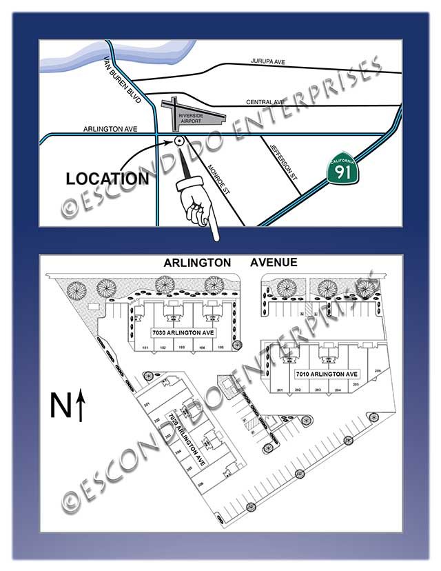 Brochure of multi-unit commercial space located at 7010, 7020, 7030 Arlington Ave, Riverside, CA, 92503