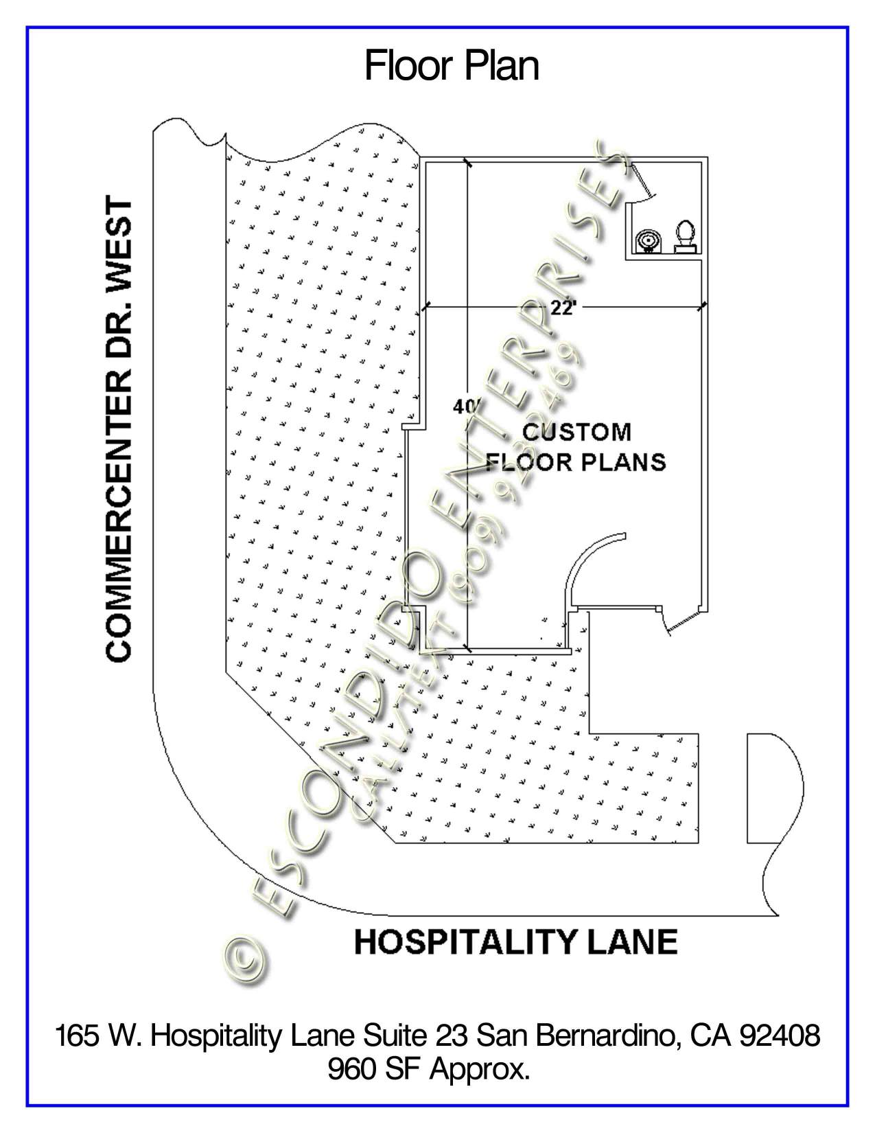 Floor plan of office space located at 165 W. Hospitality Lane, Suite 23, San Bernardino, CA 92408