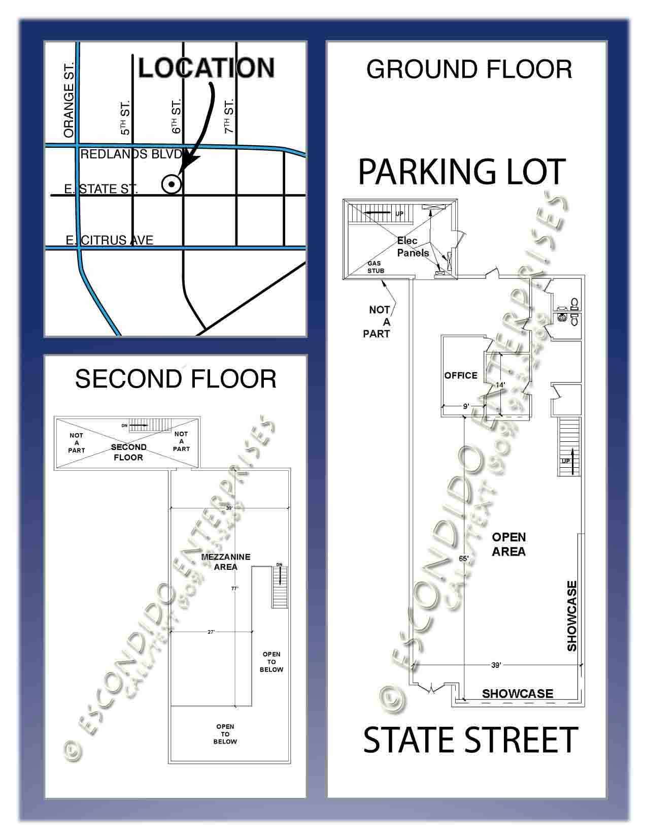 Brochure of office space located at 129 E. State St, Redlands, CA, 92373
